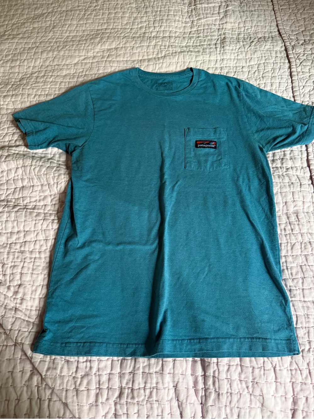Patagonia Teal Short Sleeve Pocket Tee